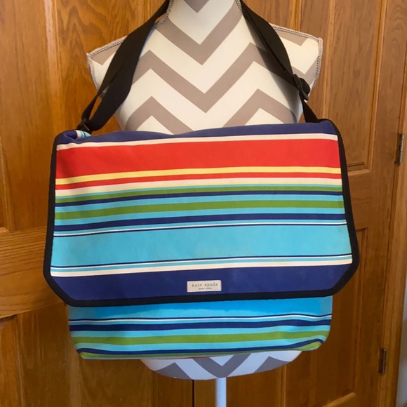 kate spade ♠️ park stripe messenger ♠️ AUTHENTIC - Picture 2 of 14